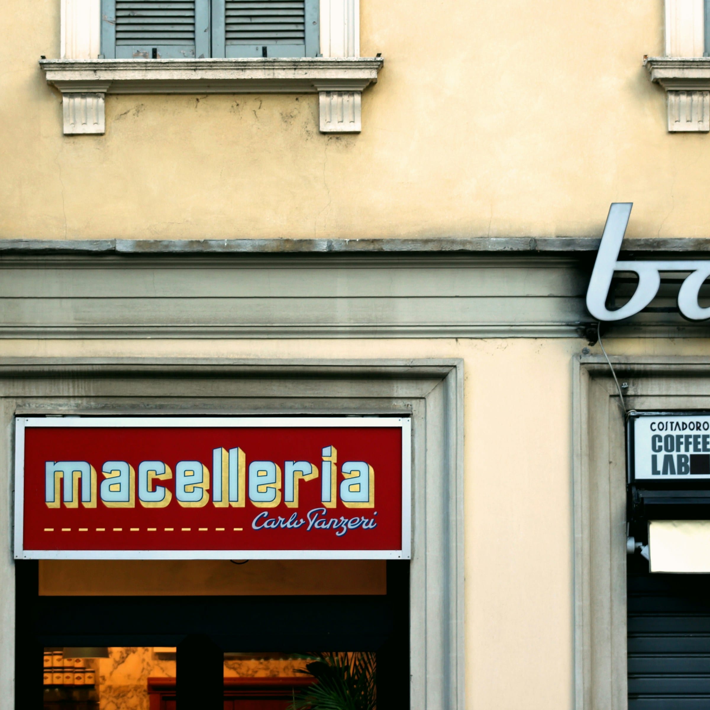 Storefront exterior · dusk