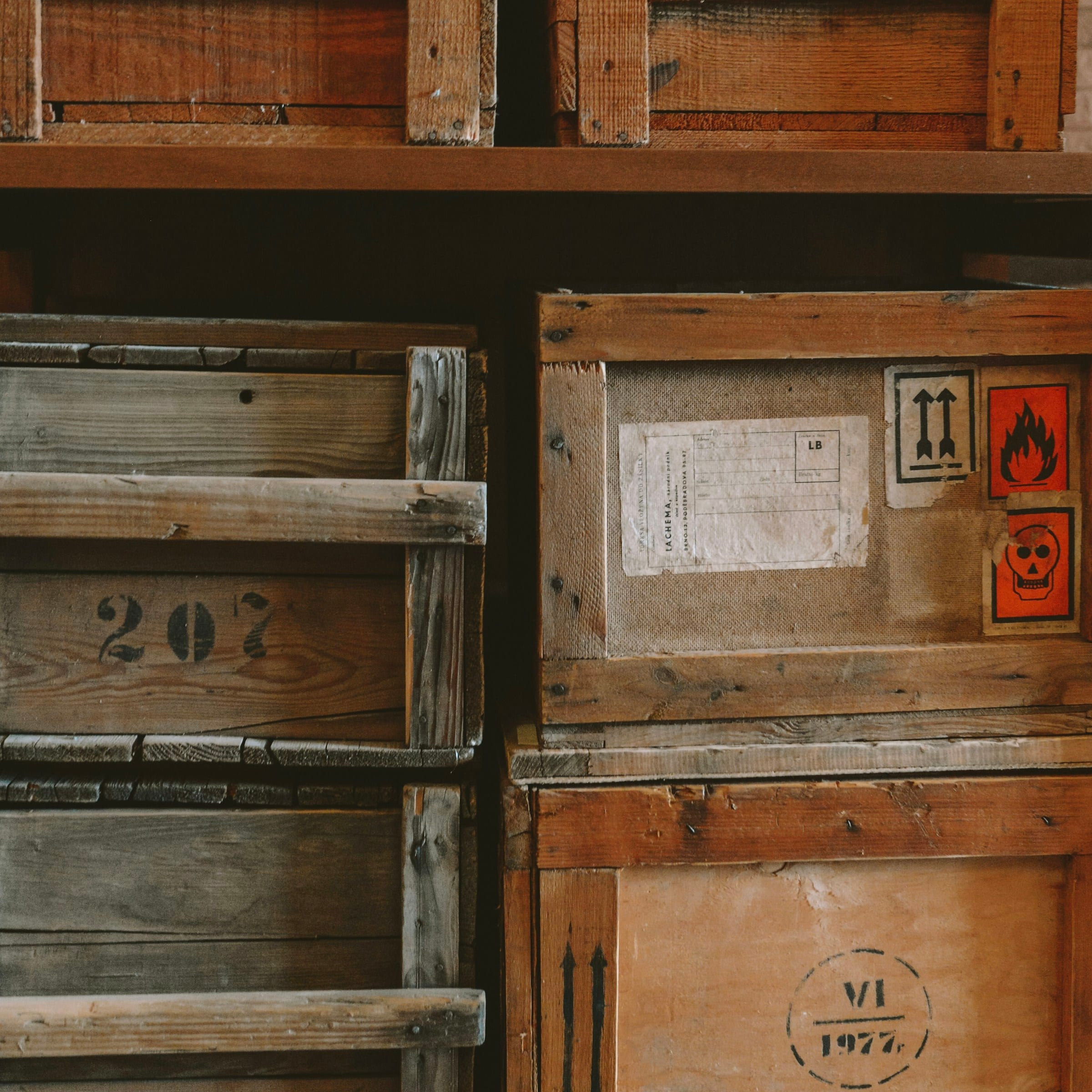 Wholesale crates at the dock