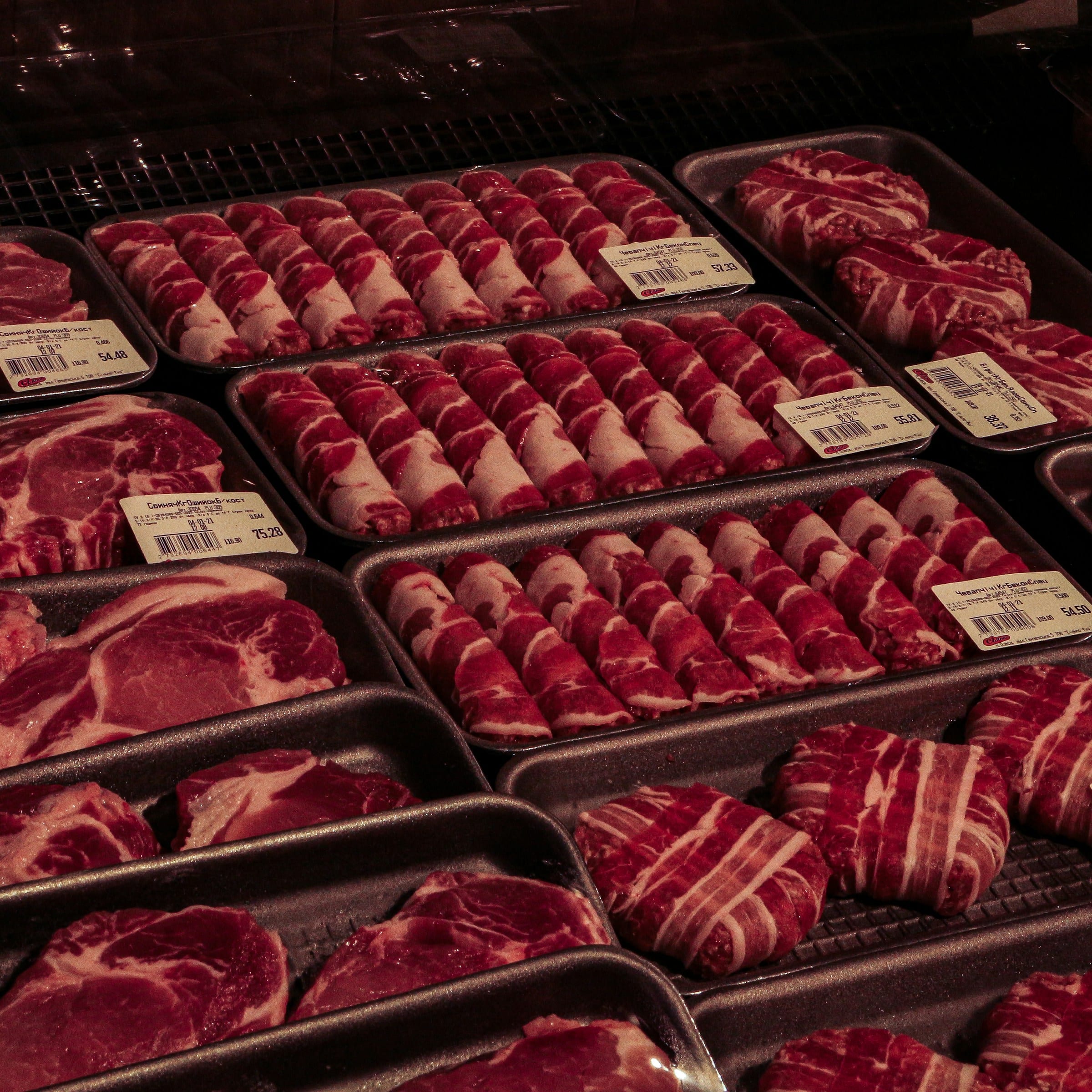 Butcher counter close-up